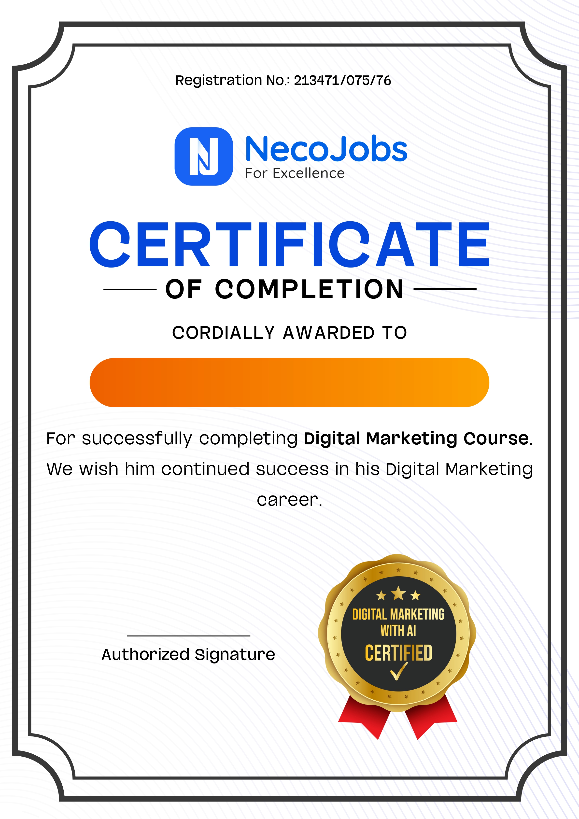 Industry-Recognized Certification Certificate 1